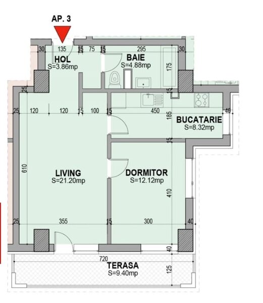 Drumul Taberei 2 camere 60 mp  Bd Valea Larga